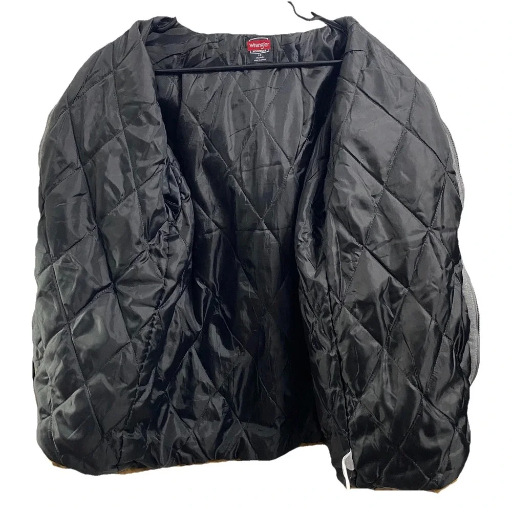 Wrangler Men's Workwear‎ Quilted Lined Coat Hooded Duck Brown Jacket L(42-44) - Picture 5 of 6